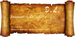 Depner Lázár névjegykártya